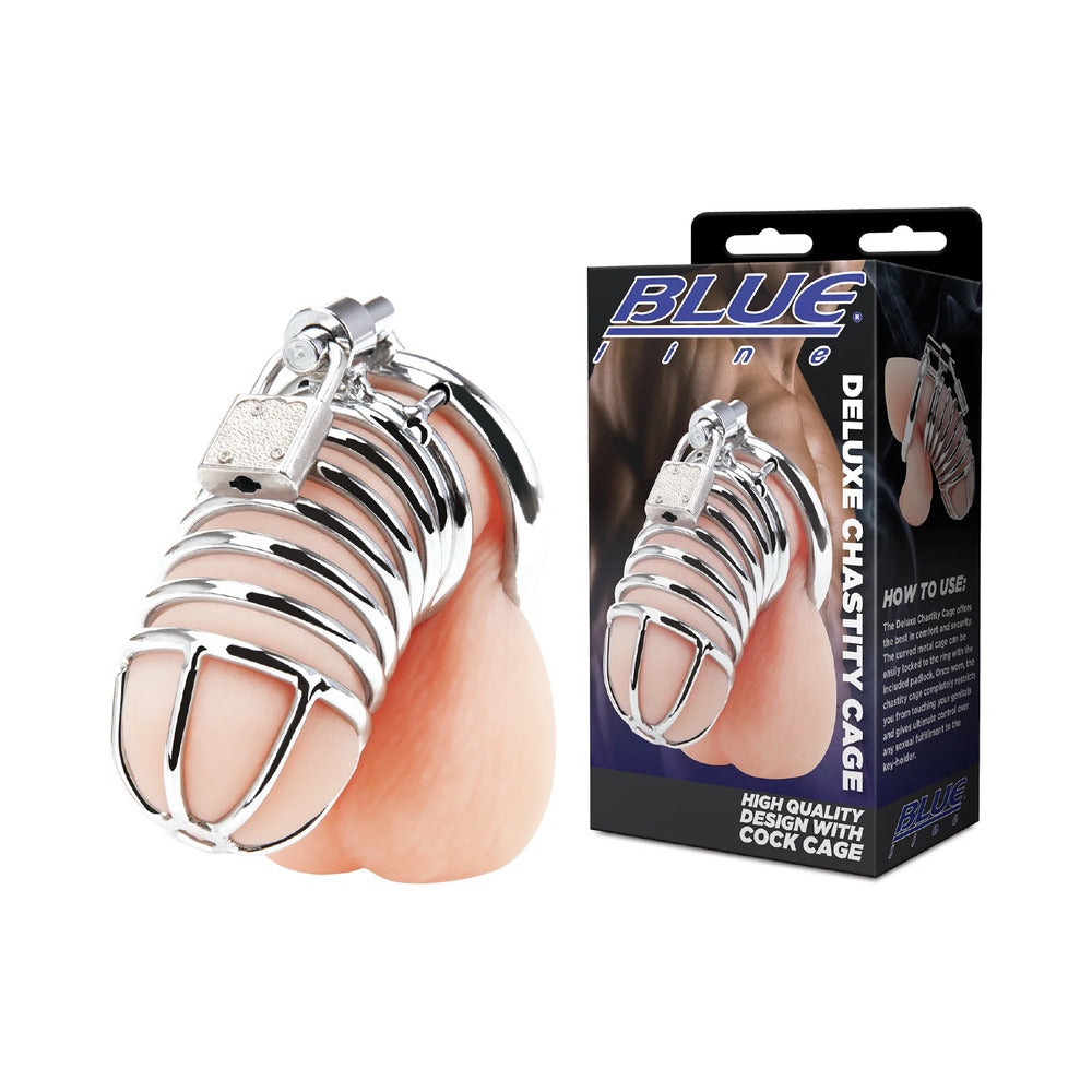 Blue Line Deluxe Metal Chastity Cage